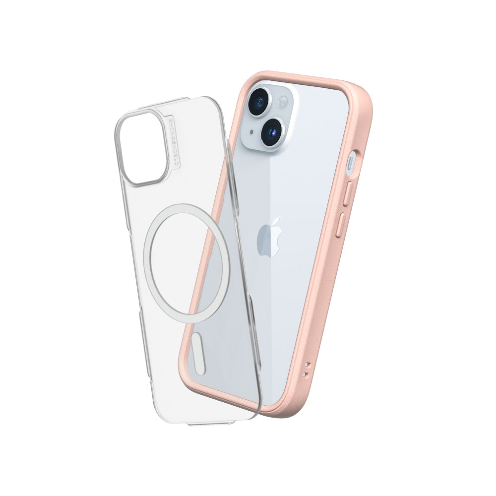 RHINOSHIELD Mod NX (MagSafe compatible) for iPhone 15 (with Rim, Button, Frame, Clear Back Plate)