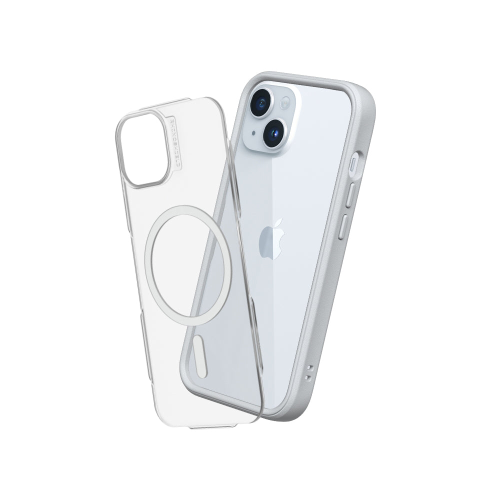 RHINOSHIELD Mod NX (MagSafe compatible) for iPhone 15 (with Rim, Button, Frame, Clear Back Plate)