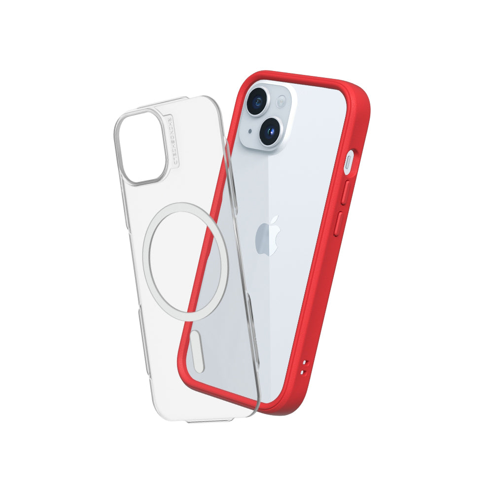 RHINOSHIELD Mod NX (MagSafe compatible) for iPhone 15 (with Rim, Button, Frame, Clear Back Plate)