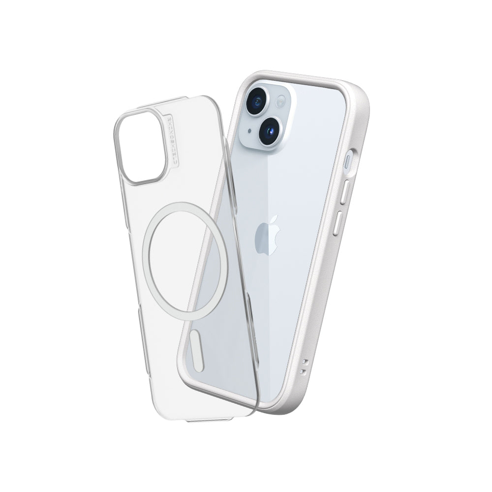 RHINOSHIELD Mod NX (MagSafe compatible) for iPhone 15 (with Rim, Button, Frame, Clear Back Plate)