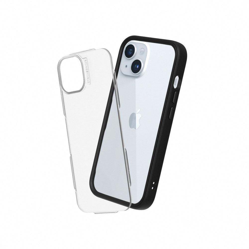 RHINOSHIELD Mod NX (MagSafe compatible) for iPhone 15 (with Rim, Button, Frame, Clear Back Plate)