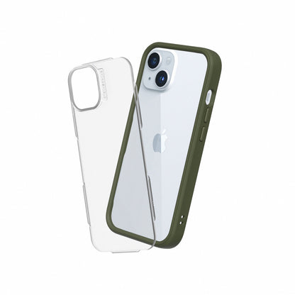 RHINOSHIELD Mod NX (MagSafe compatible) for iPhone 15 (with Rim, Button, Frame, Clear Back Plate)