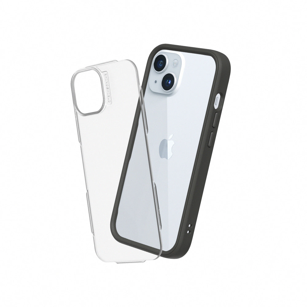 RHINOSHIELD Mod NX (MagSafe compatible) for iPhone 15 (with Rim, Button, Frame, Clear Back Plate)
