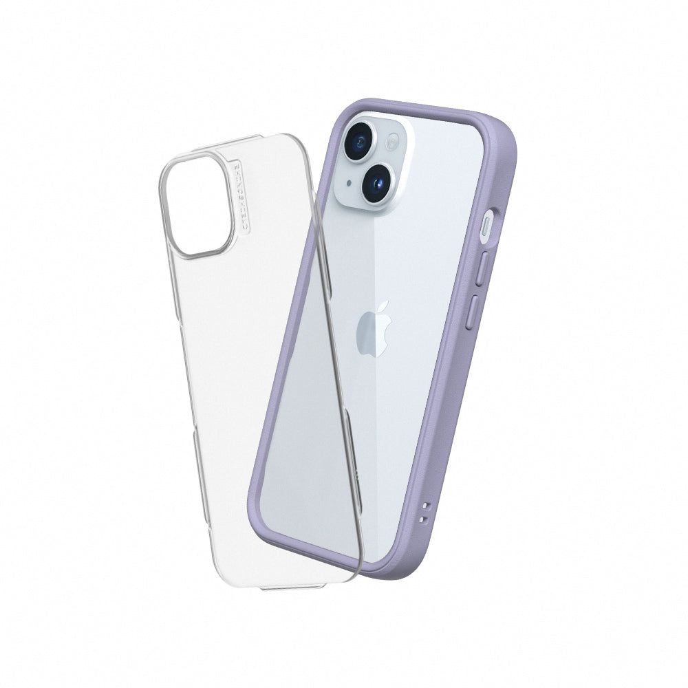 RHINOSHIELD Mod NX (MagSafe compatible) for iPhone 15 (with Rim, Button, Frame, Clear Back Plate)