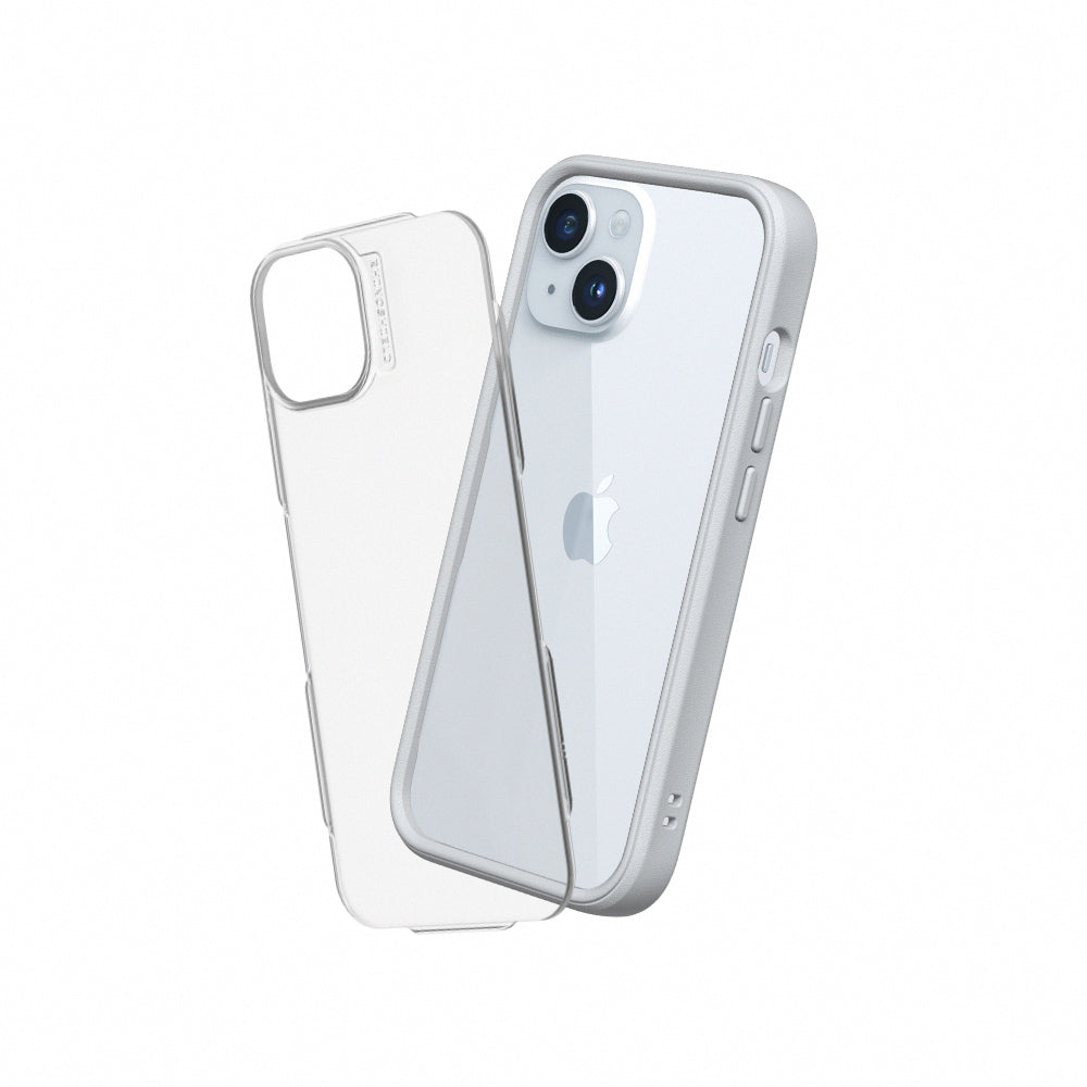 RHINOSHIELD Mod NX (MagSafe compatible) for iPhone 15 (with Rim, Button, Frame, Clear Back Plate)