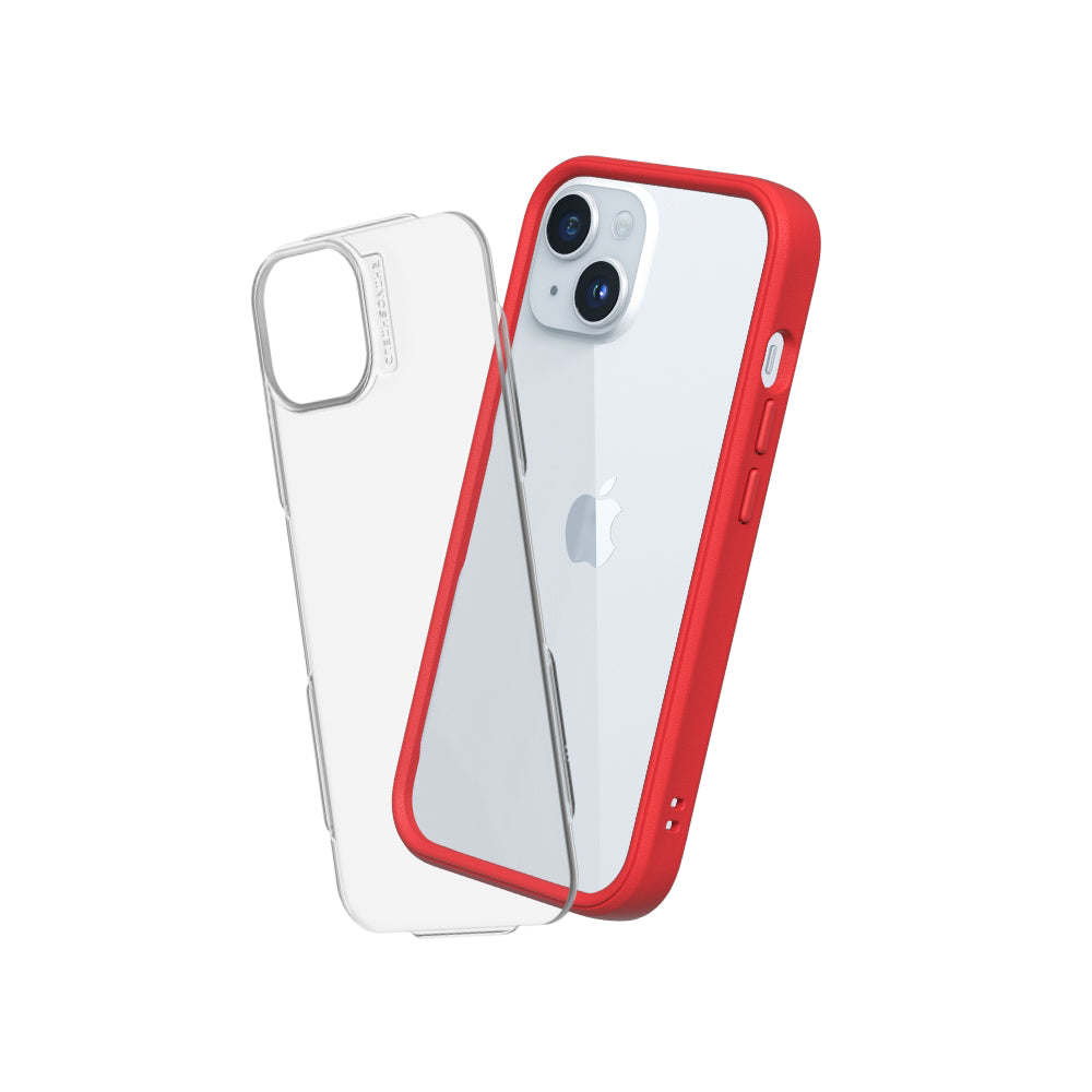 RHINOSHIELD Mod NX (MagSafe compatible) for iPhone 15 (with Rim, Button, Frame, Clear Back Plate)